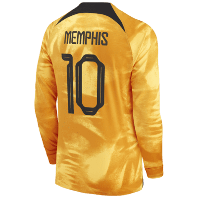 NIKE MEMPHIS DEPAY NETHERLANDS LONG SLEEVE AWAY JERSEY FIFA WORLD