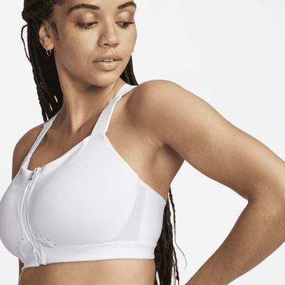 Brassière de sport rembourrée à maintien supérieur avec zip avant Nike Alpha pour femme