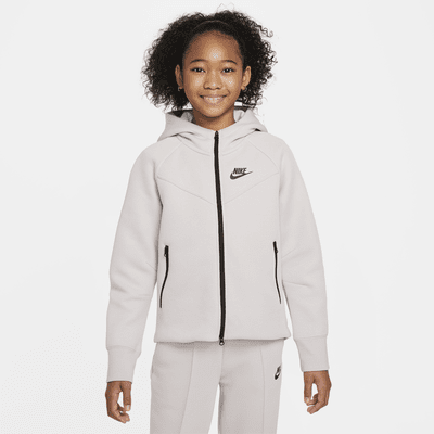 Nike Sportswear Tech Fleece-hættetrøje med lynlås til større børn (piger)