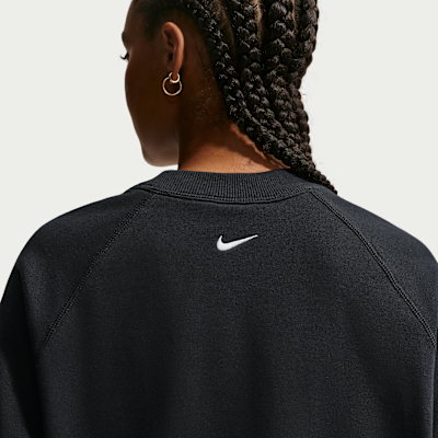 Sudadera de cuello redondo de manga corta de French Terry holgada para mujer Nike Sportswear