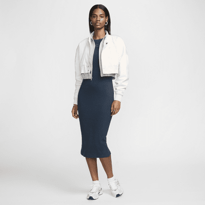 Nike Sportswear Chill Rib aansluitende mouwloze midi jurk