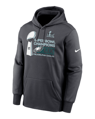 Мужское худи Philadelphia Eagles Super Bowl LIX Champions Trophy Collection Club Nike NFL Pullover Hoodie