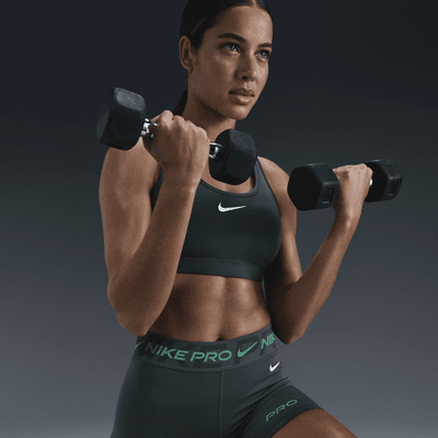 Calções tipo ciclista de 8 cm e cintura subida com grafismo Nike Pro para mulher