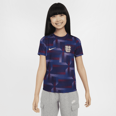 England Academy Pro Nike Dri-FIT kurzärmeliges Pre-Match-Fußballoberteil für ältere Kinder