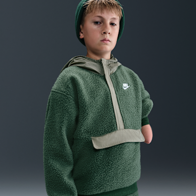 Nike Sportswear Club Fleece Big Kids' Loose 1/4-Zip Hoodie