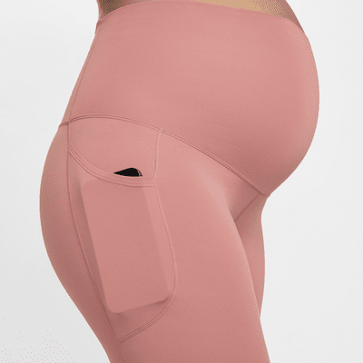 Nike (M) One Dri-FIT Bike Shorts (ca. 20 cm) mit hohem Bund und Taschen für Damen (Schwangere und Mütter)