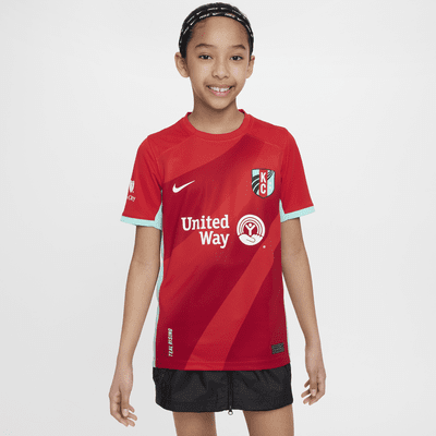 Jersey Nike Dri-FIT de la NWSL tipo réplica para niños talla grande Kansas City Current 2024 Stadium Primary