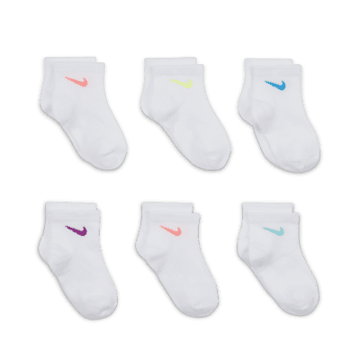 Nike Metallic Swoosh Little Kids' Quarter-Length Socks (6 Pairs). Nike.com