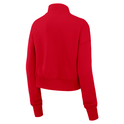 Sudadera de cuello redondo Nike de la NFL cropped de cierre de 1/4 para mujer Kansas City Chiefs Phoenix