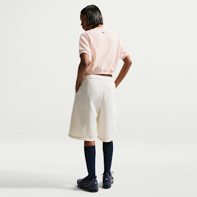 Sudadera de cuello redondo de manga corta de French Terry holgada para mujer Nike Sportswear