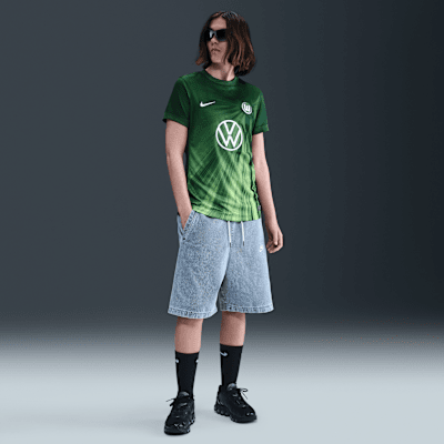 VfL Wolfsburg 2025/2026 Stadium Home Women's Nike Dri-FIT Football Replica Short-Sleeve Top