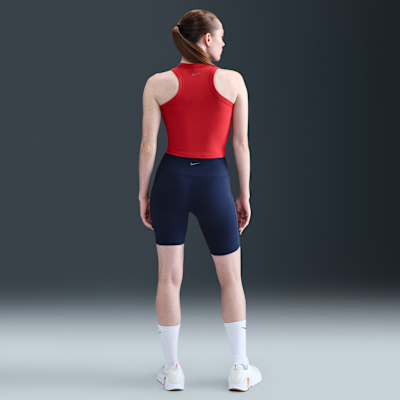Nike One 20 cm-es, magas derekú női kerékpáros rövidnadrág zsebekkel
