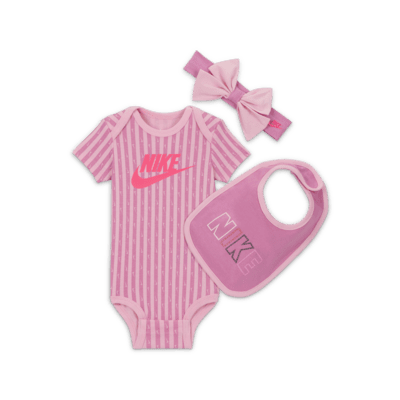 Nike Baby Swoosh Stripe 3-Piece Bodysuit Set