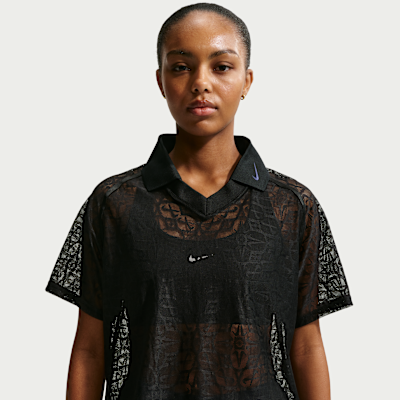 Nike Sportswear Women's Loose Lace Polo Jersey Top from Nike - $95