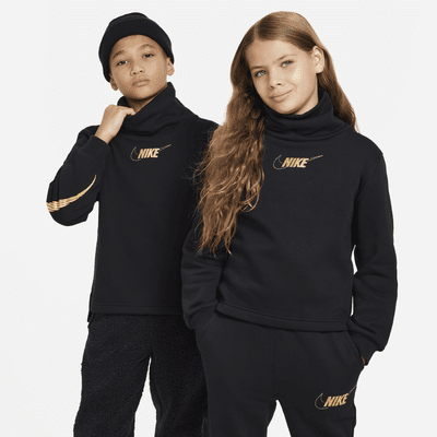 Sudadera de manga larga de cuello de embudo para niñas talla grande Nike Sportswear Club Fleece