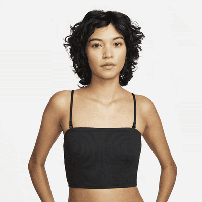 Parte superior de traje de baño tipo bandeau midkini para mujer Nike