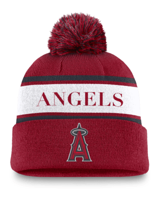 Мужские  Los Angeles Angels Team Stripe Peak Nike MLB Cuffed Pom Beanie