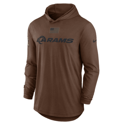 Youth Nike Brown Los Angeles Rams 2023 Salute to Service Club Fleece Pullover Hoodie Size: Small