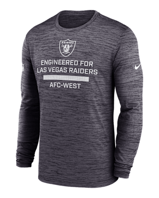 Мужская футболка Las Vegas Raiders Sideline Team Issue Velocity Nike Dri-FIT NFL Long-Sleeve