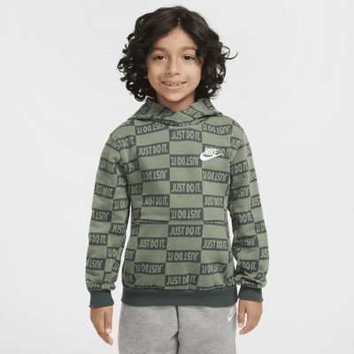 Sudadera con gorro sin cierre de tejido Fleece para niños talla pequeña Nike Sportswear Textured Club