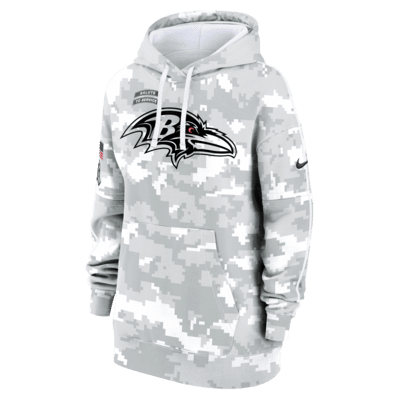 Baltimore Ravens Salute to Service Primary Edge Club Women's Nike NFL Pullover Hoodie