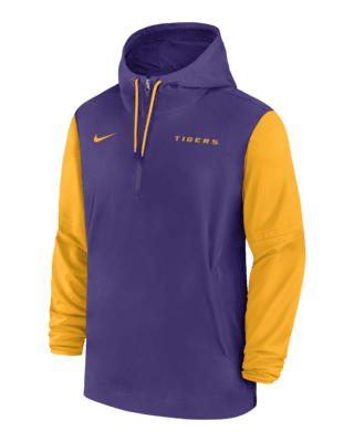 Мужская куртка LSU Tigers Sideline Pre-Game Player Nike College 1/2-Zip Hooded