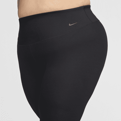 Leggings de tiro alto de 7/8 con sujeción suave para mujer Nike Zenvy Rib (talla grande)