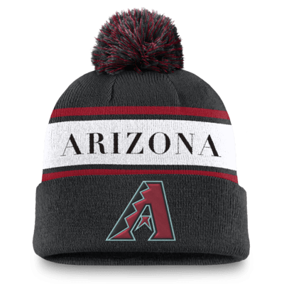 Arizona Diamondbacks Team Stripe Peak Men's Nike MLB Cuffed Pom Beanie