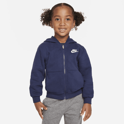 Sudadera con gorro de cierre completo para niño pequeño Nike Sportswear Club Fleece