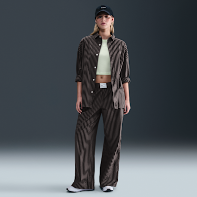 Nike Sportswear Chill Poplin Women's Oversized Striped Button-Down Top