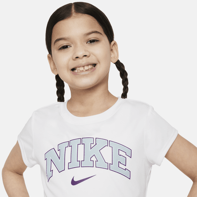 Set skort para niñas talla pequeña Nike Dri-FIT Prep in Your Step