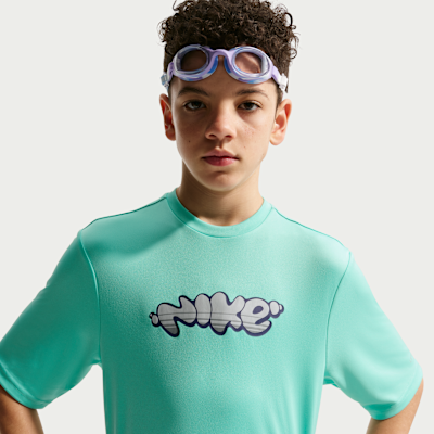 Playera de manga corta Dri-FIT para niño talla grande Natación Nike Hydroguard