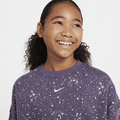 Nike Sportswear Club Fleece Sweatshirt mit Rundhalsausschnitt für ältere Kinder (Mädchen)