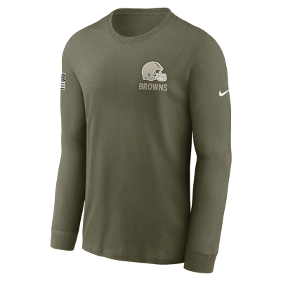 Playera de manga larga Nike de la NFL para hombre Cleveland Browns Salute to Service