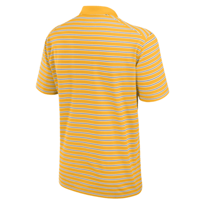 Polo universitario Nike Dri-FIT para hombre West Virginia Mountaineers Primetime Victory Striped