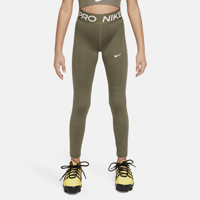 NIKE Girl's Nike Pro Leggings, Black White, X-Small (122-128CM) :  : Fashion