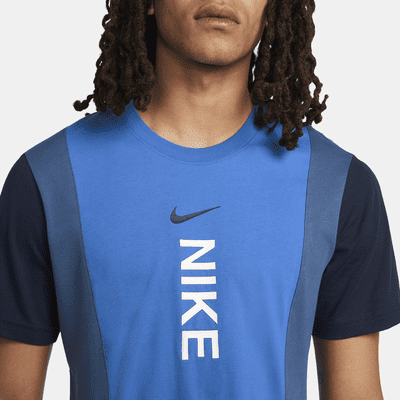 nike hybrid t shirt blue