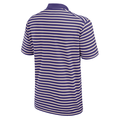 LSU Tigers Primetime Victory Striped Men's Nike Dri-FIT College Polo