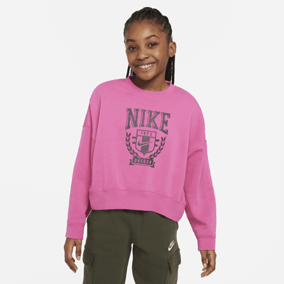 Nike Sportswear Older Kids' (Girls') Oversized Fleece Crew-Neck ...