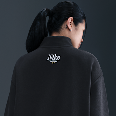 Sudadera oversized larga con cierre de 1/4 para mujer Nike Sportswear Phoenix Fleece