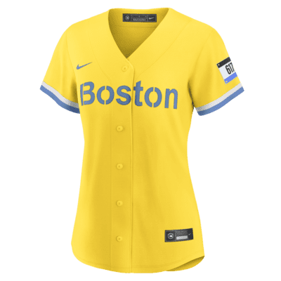 Camiseta de béisbol Replica para mujer MLB Boston Red Sox City Connect (Rafael Devers)