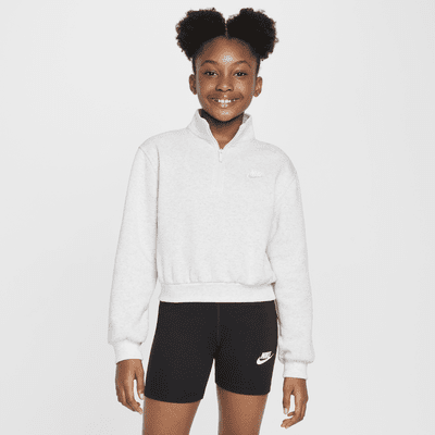 Sudadera de tejido Fleece de medio cierre para niña talla grande Nike Sportswear Club