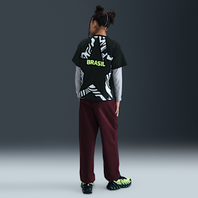 Playera de fútbol Nike para niños talla grande Brazil Premium Goalkeeper