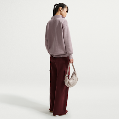 ナイキ スポーツウェア フェニックス フリース ウィメンズ オーバーサイズド 1/4ジップ ロゴ トップ