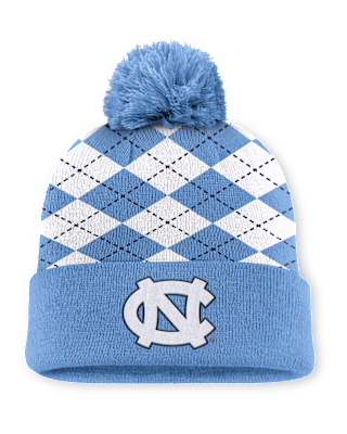 Мужские  North Carolina Peak Argyle Jordan Brand College Cuffed Pom Beanie