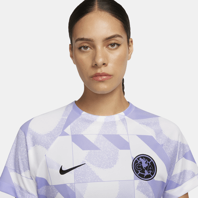 Playera de fútbol de manga corta Nike Dri-FIT para antes del partido para mujer Club América Academy Pro Third