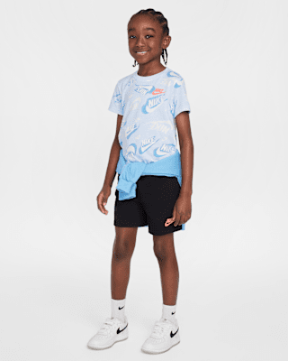 Детские шорты Nike Sportswear Little Kids' On the Move Printed Tee and French Terry Shorts Set