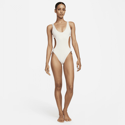 Traje de baño de una sola pieza recortado para mujer Nike Swim