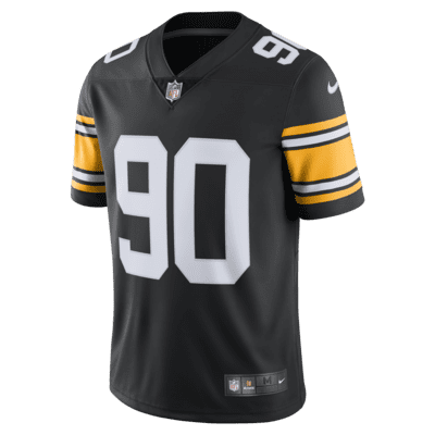 الصافية Men's Pittsburgh Steelers #90 T. J. Watt Black 2020 Shadow Logo Vapor Untouchable Stitched NFL Nike Limited Jersey الصافية