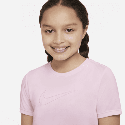 Nike One Older Kids' (Girls') Dri-FIT Short-Sleeve Training Top